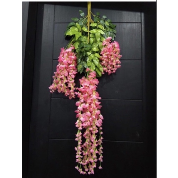 Bunga Plastik Wisteria Panjang Kanan Kiri Pendek. harga per lusin-Pink