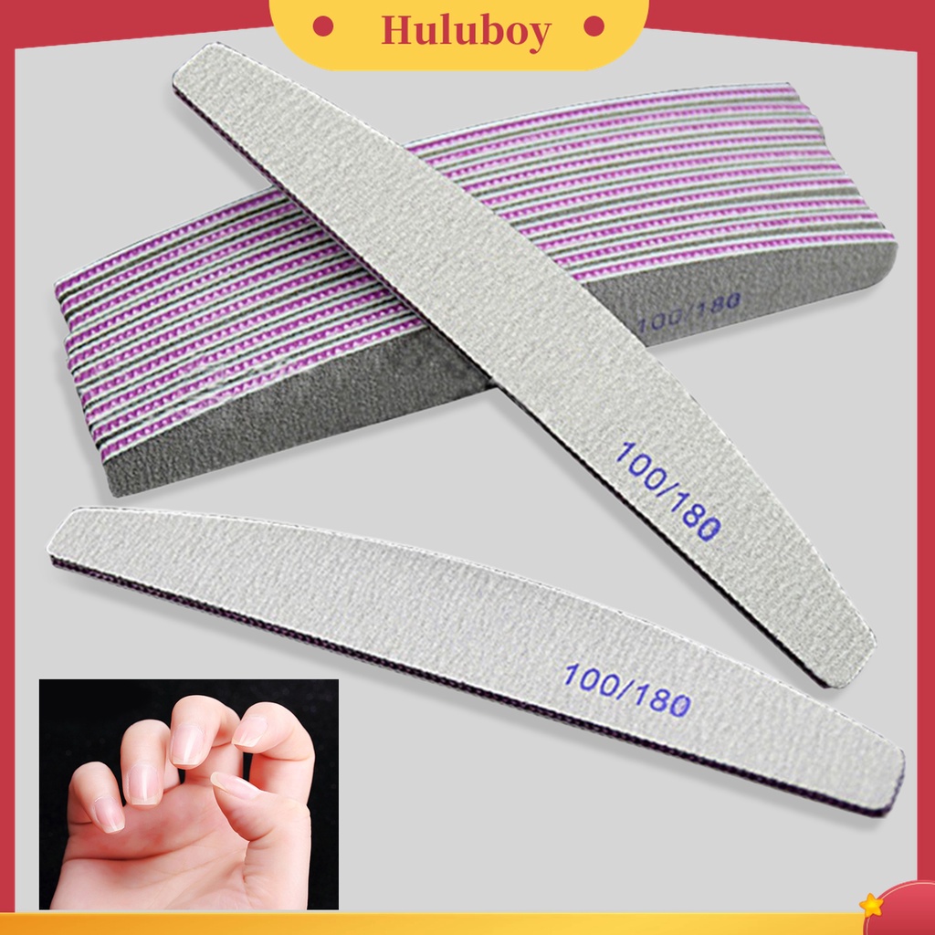 Huluboy Huluboy♡ 25 Pcs Alat Kikir Kuku Palsu Dua Sisi Bahan Akrilik Untuk Salon Manicure