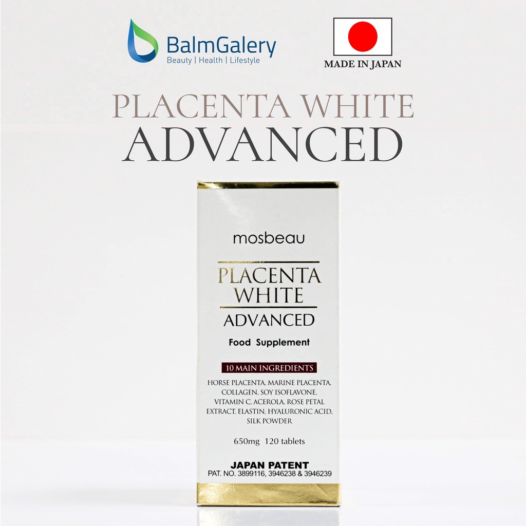 Mosbeau Placenta White Advanced Suplemen - Placenta Pencerah Kulit - 120 tablets - Skincare Collagen Jepang Terbaik