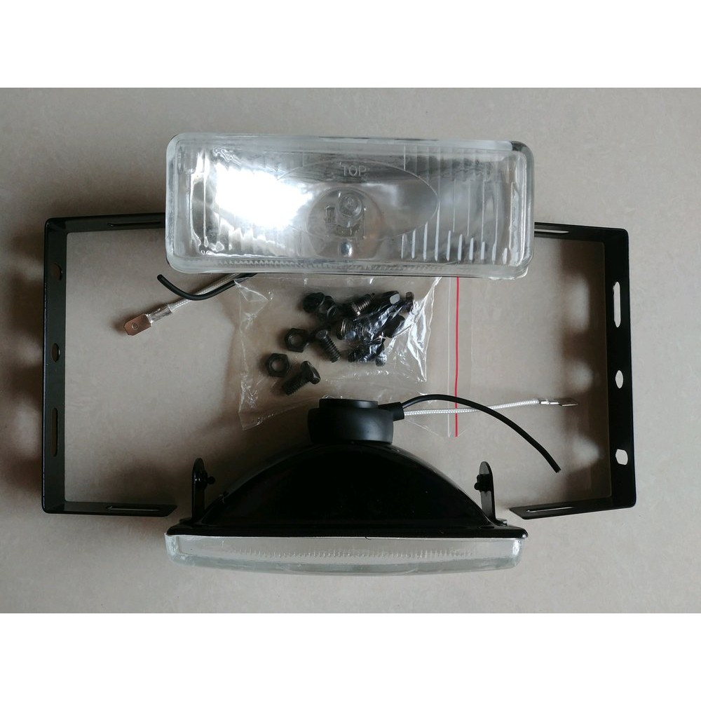 foglamp LAMPU KABUT SOROT BUMPER DEPAN MOBIL MODEL kotak UNIVERSAL PUTIH CLEAR BENING