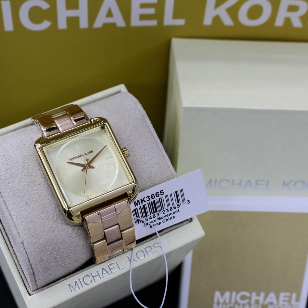 Jam Tangan Wanita Cewek Fashion Casual Work Stainless Steel Michael Kors MK Original MK 3666 3665 36