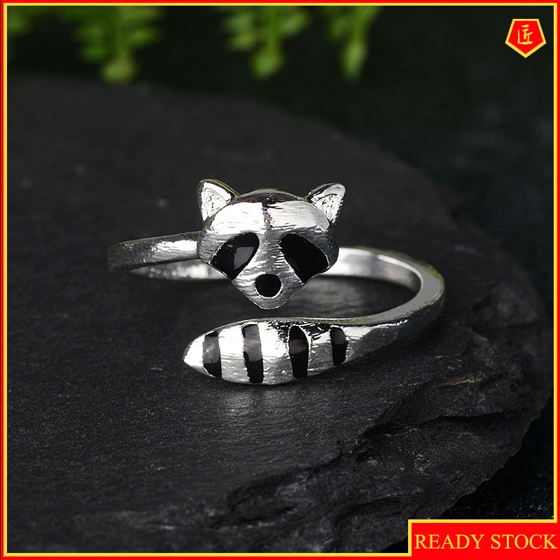 [Ready Stock]Creative Raccoon Ring Female Cute Personality