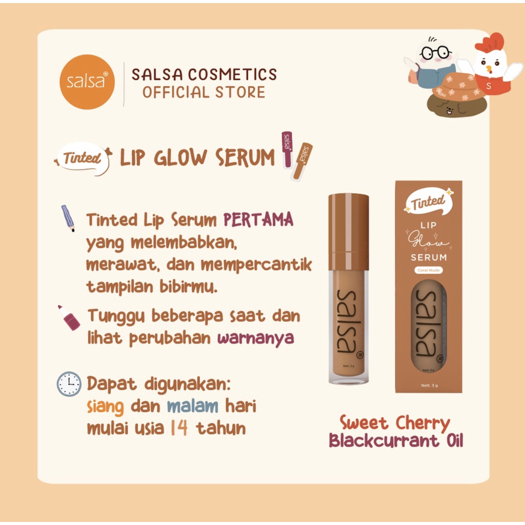 SALSA Lip Glow Serum - Moisturizing Serum Bibir TINTED COLOUR CHANGING PERTAMA