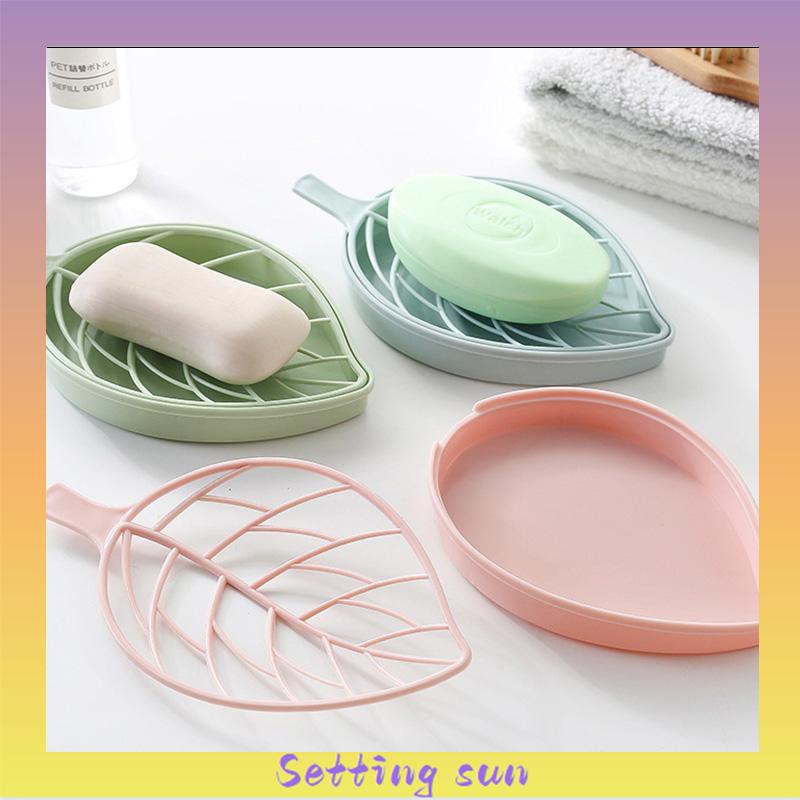 Kotak Sabun Daun Kreatif Kamar Mandi Gratis Punch Suction Cup Toilet Drain Soap Rack TN