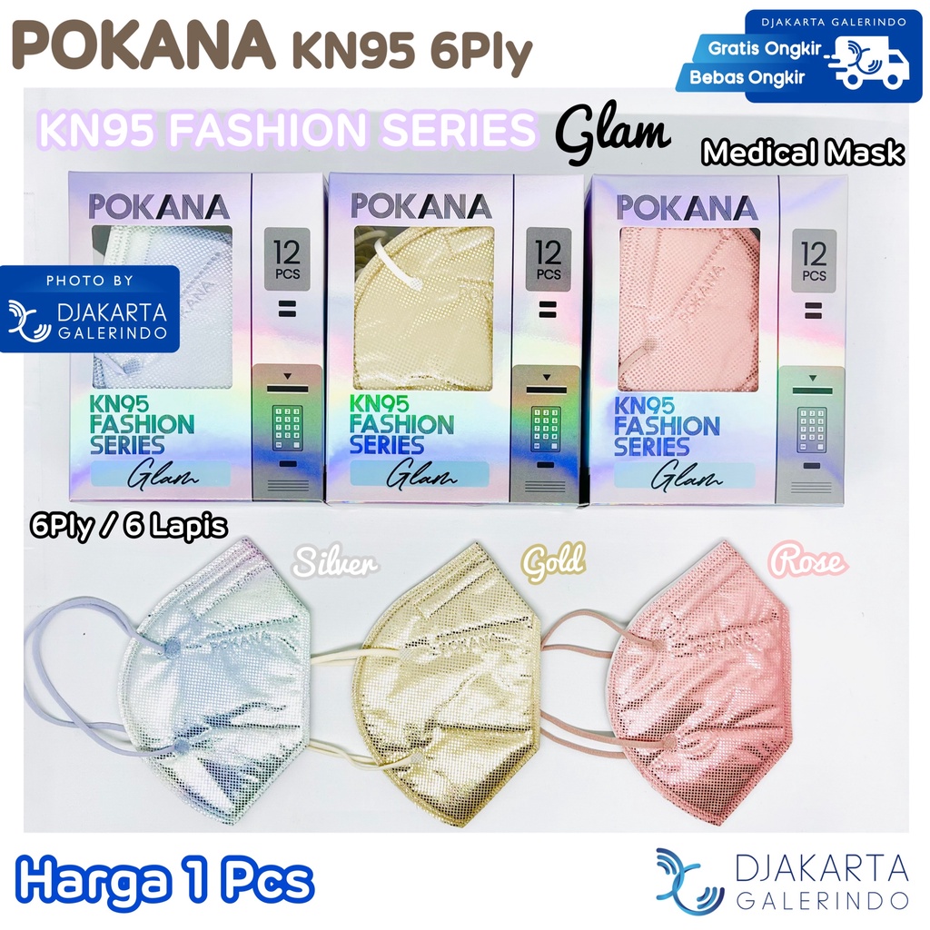 Masker POKANA KN95 Glam Fashion Series 6Ply Original