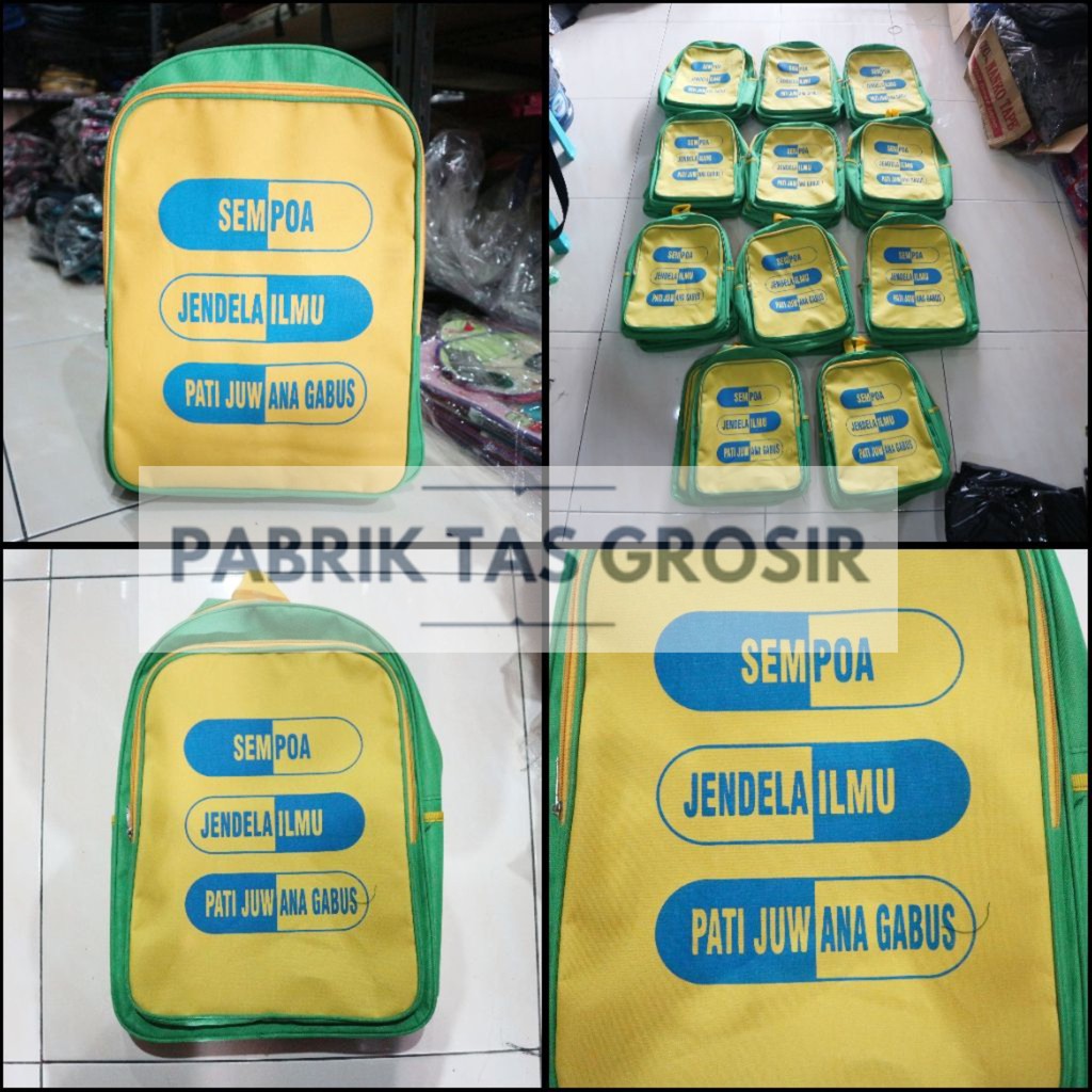 Jual Tas Ransel Grosir Sablon Motif Tas Souvenir Bingkisan Acara Seminar Organisasi Instansi