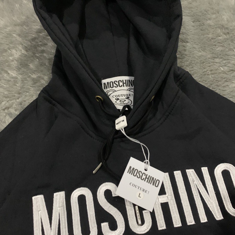 Sweater Hoodie Moschino Bear Big Bordir Fulltag &amp; Lebel