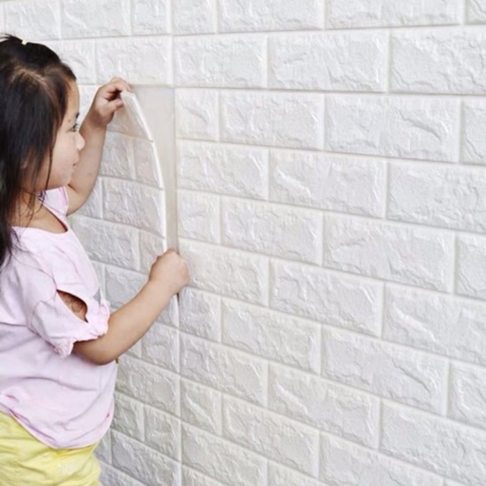 Wallpaper Dinding Wallpaper 3D Motif Foam Batu Bata  Promo!! Wallpaper Dinding 3D FOAM Wallfoam-1
