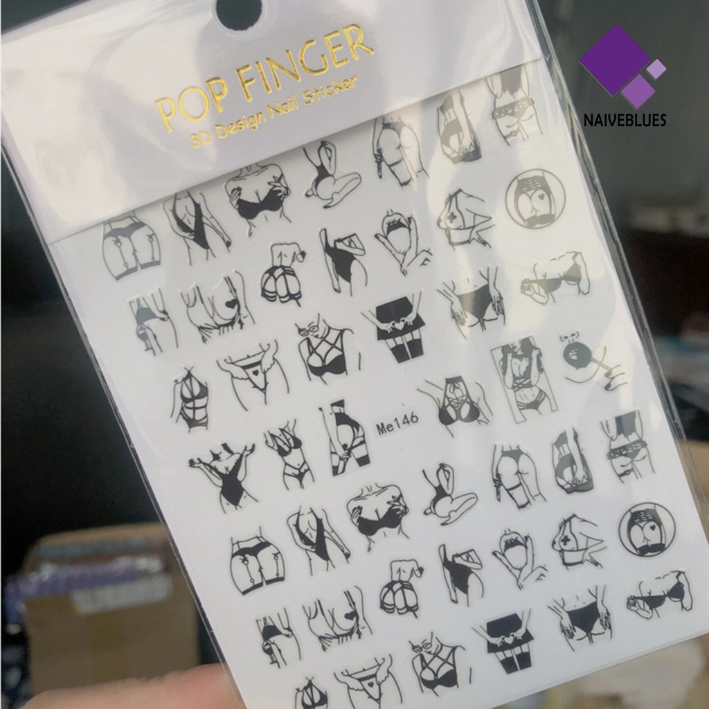 Naiveblue &gt; Stiker Kuku 10 Motif Sexy Untuk Nail Art / Manicure
