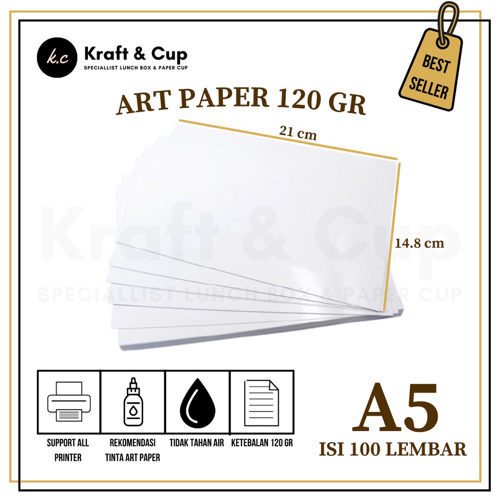 

Kertas Art Paper A5 isi 100 lembar / Kertas Brosur A5