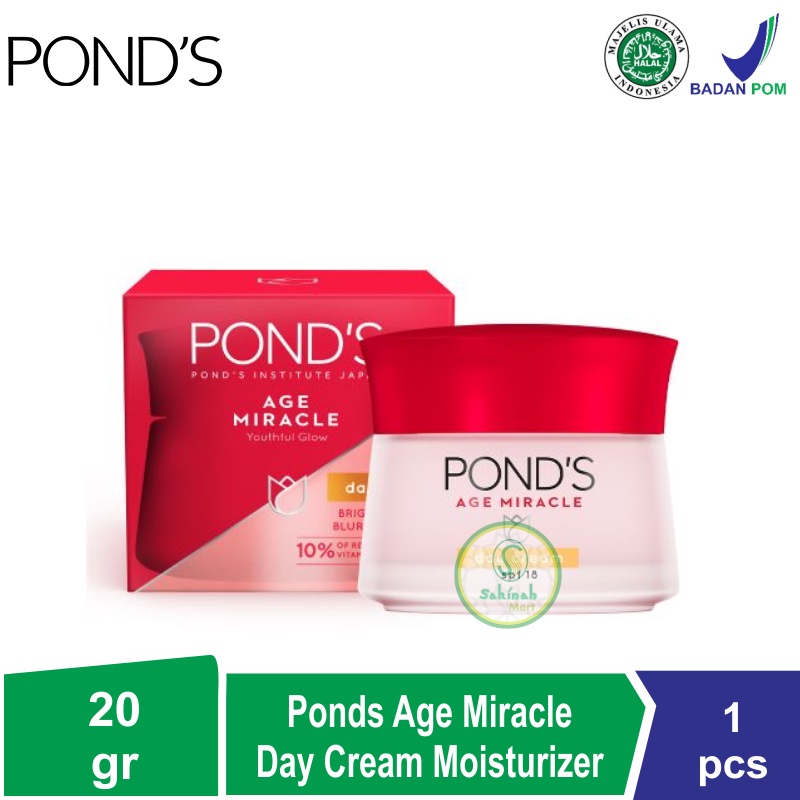 Ponds Age Miracle Day Cream Moisturizer Anti Aging + Glowing With Retinol &amp; Spf18 20G