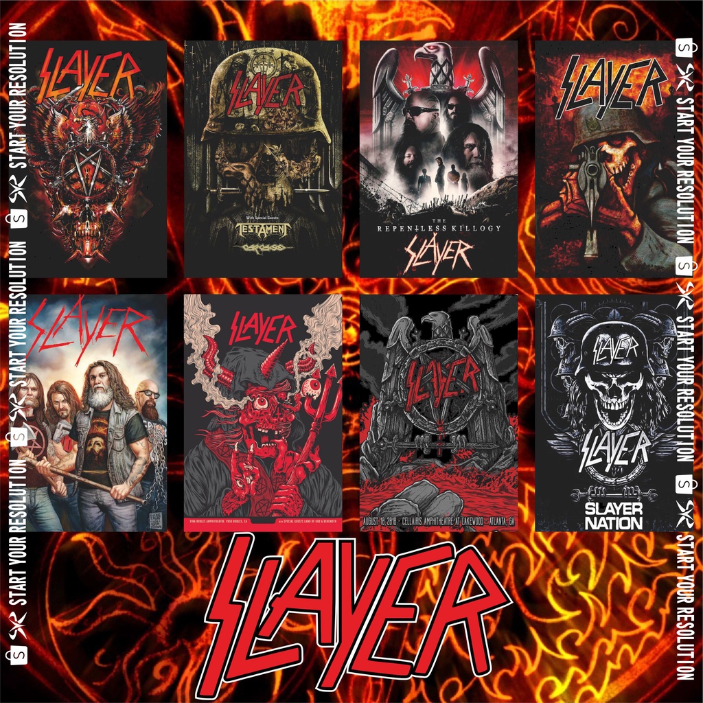 Poster Music Rock Slayer Band Metal / Poster Band Rock Metal Slayer Bahan Tebal Finishing Doff - PS