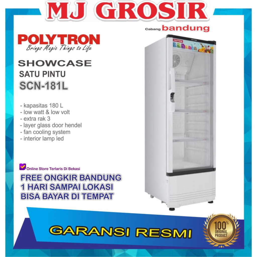 SHOWCASE POLYTRON SCN 181 L 3 RAK DISPLAY COOLER KULKAS LOW WATT