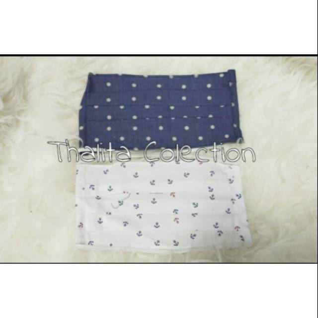Masker motif polka jangkar