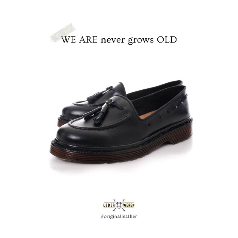 Sepatu Loafer Formal Pria Kulit Premium - Leder Loafer Black - Lederweren-4