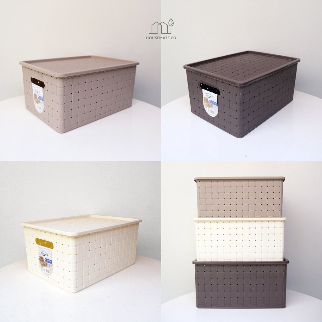 Keranjang Lugano M Hawaii / Keranjang Plastik / Kotak Penyimpanan / Keranjang Serbaguna