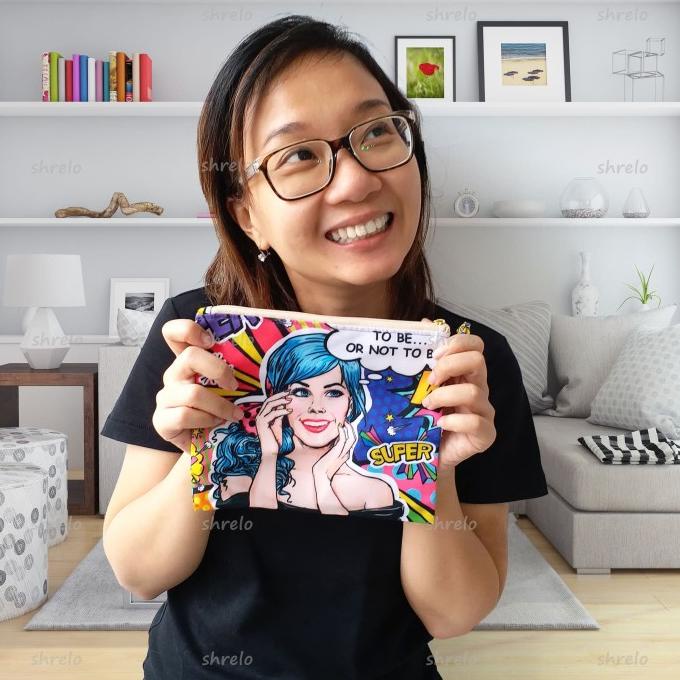 

[COD] Pouch Kotak Pop Art Vintage Girl To Be Or Not To Be [COD]