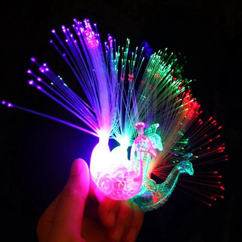 Lampu LED Fiber Optik Bentuk Burung Merak untuk Hadiah Anak