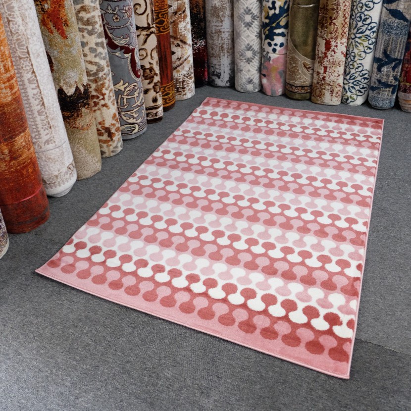 Karpet Import Turki Asli Minimalis uk. 120x180 Pink White-1