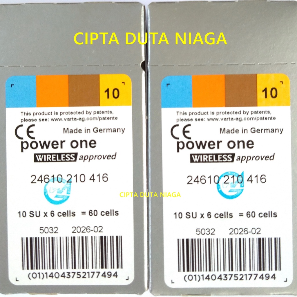 Baterai Powerone P 10 Power One P10 wireless approved high level hearing battery made in germany replacement PR70 PR230H AC230E AG10 LR1130 zinc air batteries size 10 batere alat bantu dengar power one p10 baterai Alat Pendengaran batre alat pendengar