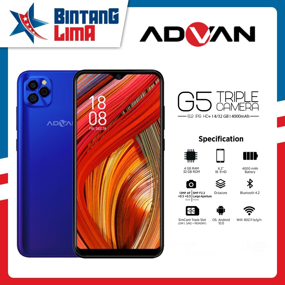 ADVAN G5 Triple Camera Ram 4GB Rom 32GB Garansi Resmi