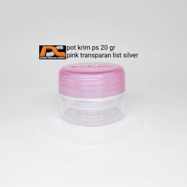 Pot krim ps 20 gr pink transparan list silver