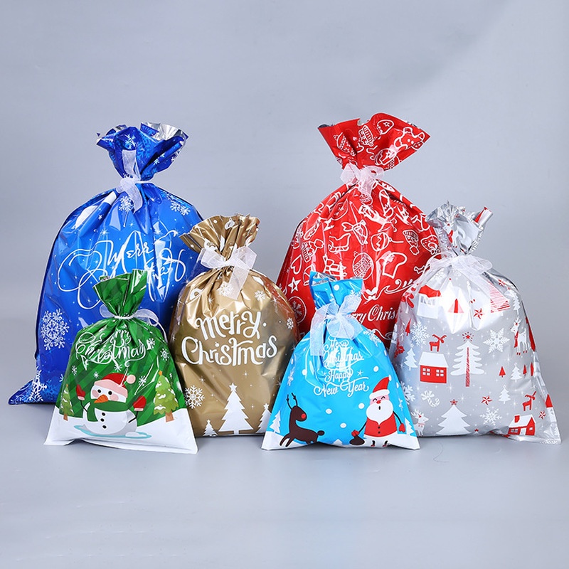 10PCS Christmas Plastic Candy Wrapping Bags for Xmas Party，Snack，Wedding Gift