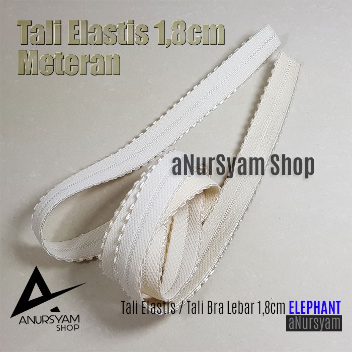 Tali Elastis ELEPHANT Per Meter / Tali Bra Lebar 1.8cm