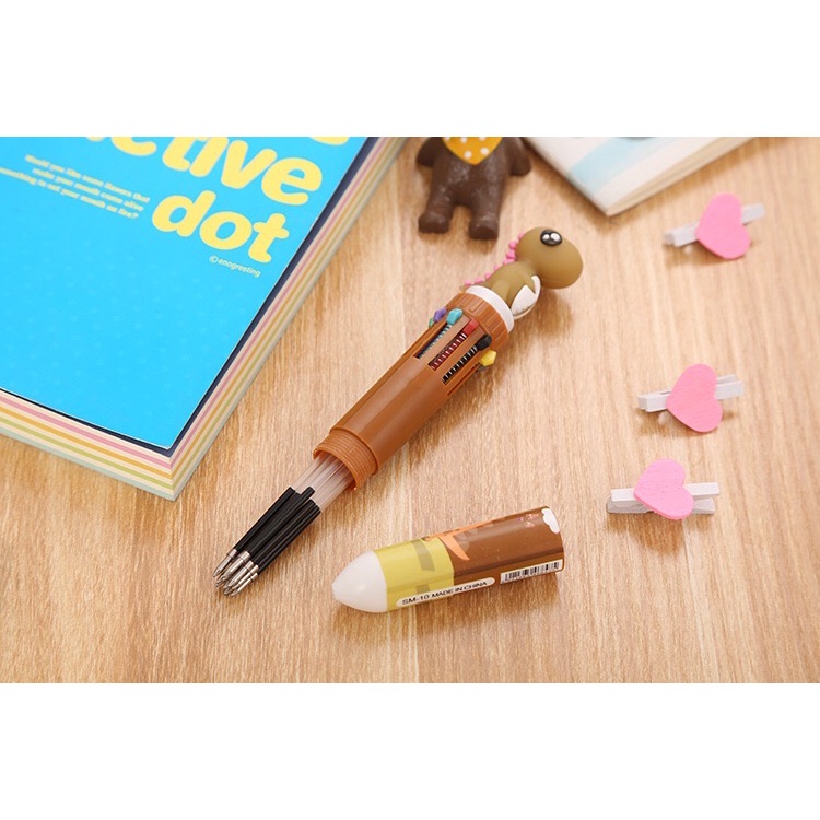 Pen 10 Warna Pulpen 3D Kartun Lucu 0.5mm