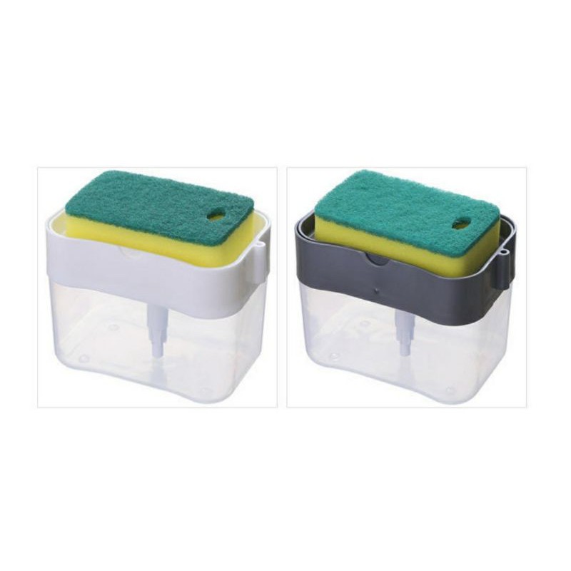 Dispenser sabun cuci piring busa sponge / soap Pump sponge caddy/ 2in1 Dispenser sabun cuci piring