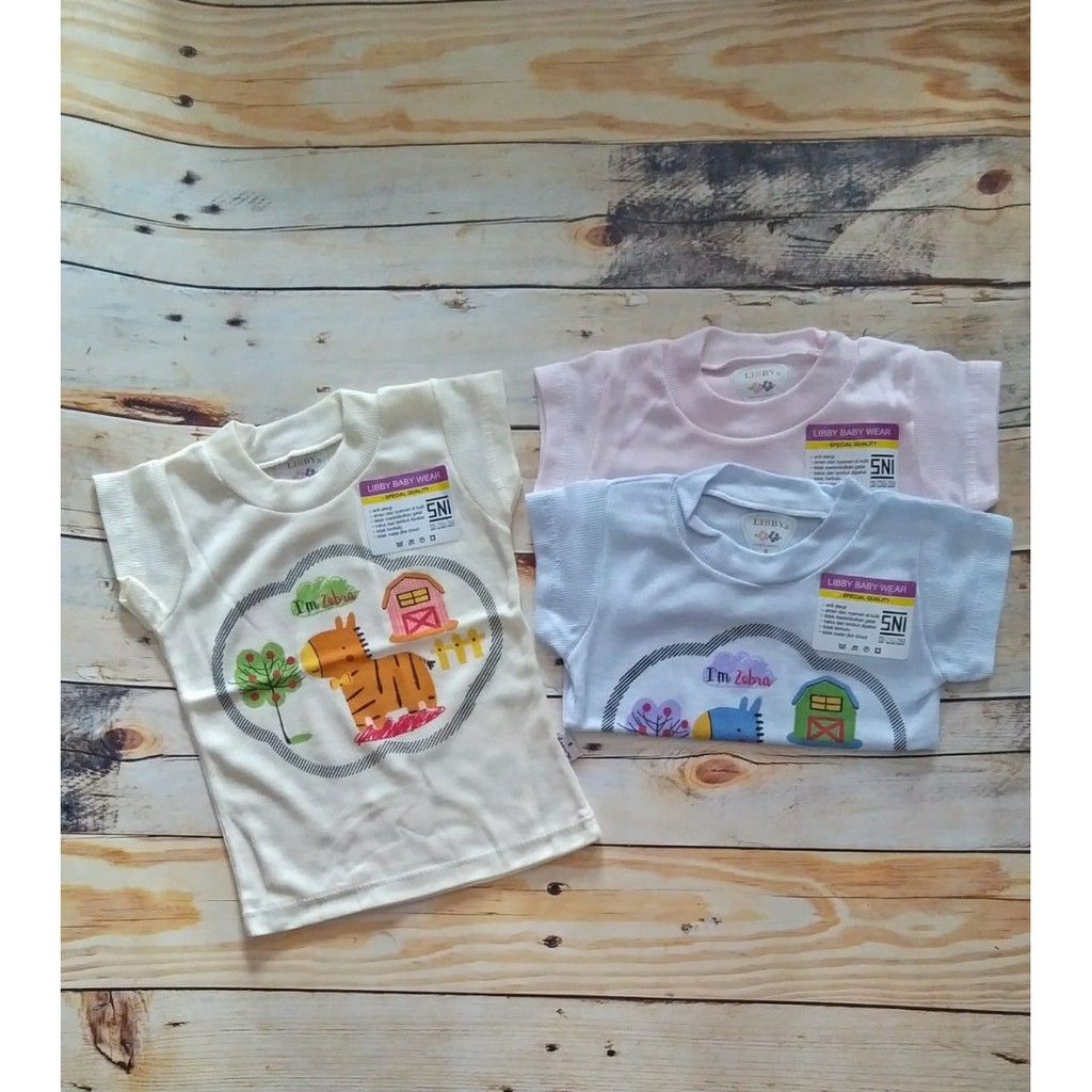 3 pc Kaos Oblong Libby Motif