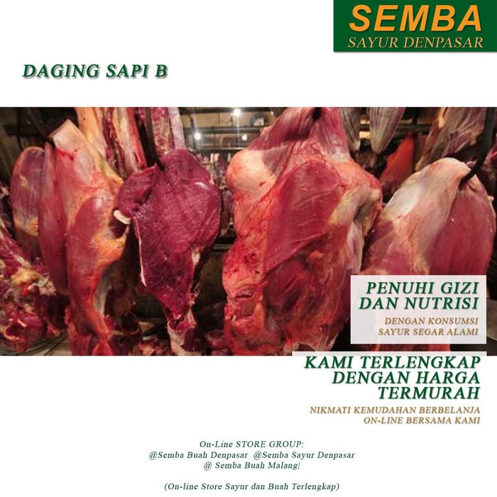 

DAGING SAPI-B DENPASAR BALI HALAL lauk sayuran sembako bumbu seafood food makanan murah fresh