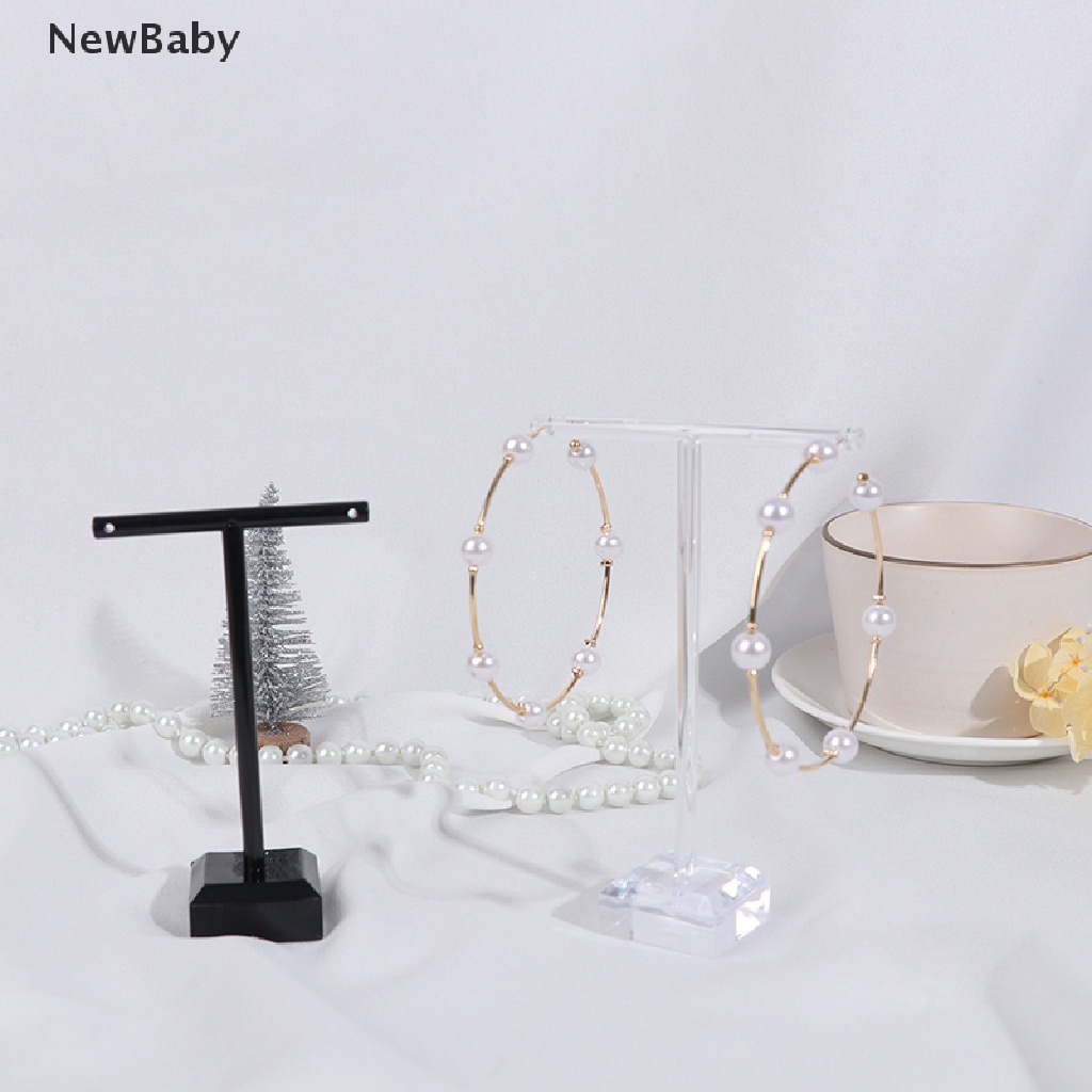Newbaby 2Pcs / Set Rak Display / Organizer Anting Bahan Akrilik Untuk Perlengkapan Toko / Rumah