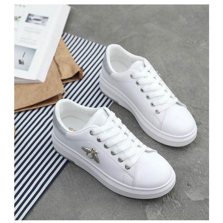 SEPATU WANITA CASUAL WHITE LBH GLITER