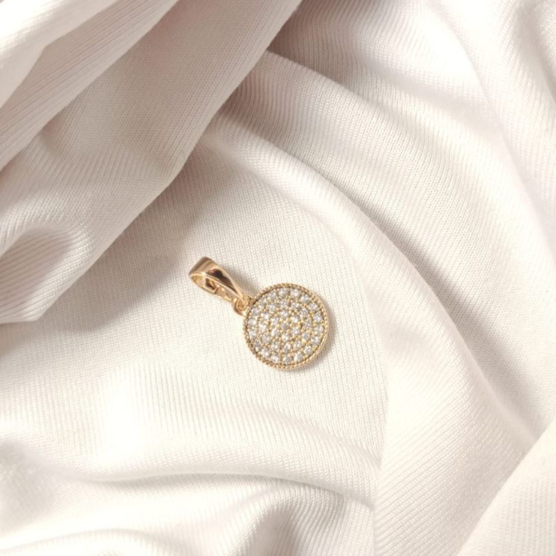 liontin motif bulat ceper zirconia besar lapis emas liontin xuping liontin wanita liontin murah lion