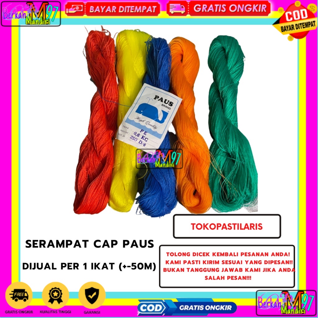 

Tali Tampar Kecil PE 1.5 mm / Serampat Cap Paus