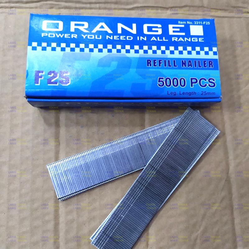 Isi Staples Paku Tembak Lurus F25/Refill Paku Tembak Air Nailer Gun F 25/Mata Paku Tembak F25 Lurus