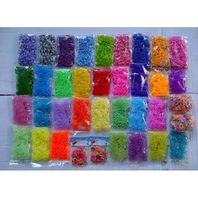 Karet Rainbow Loom warna warni cantik