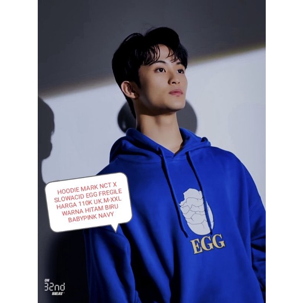 HOODIE MARK NCT X SLOWACID EGG FREGILLE BLUE