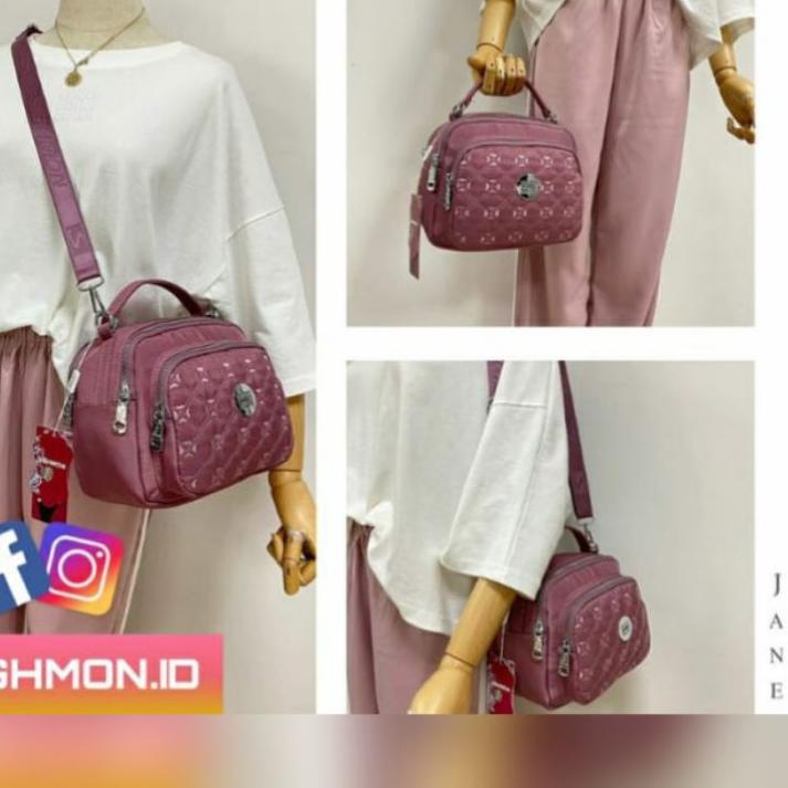 TAS WANITA SIGHMON KANVAS BORDIR 2in1 Selempang dan Tenteng SG1624 3Sleting