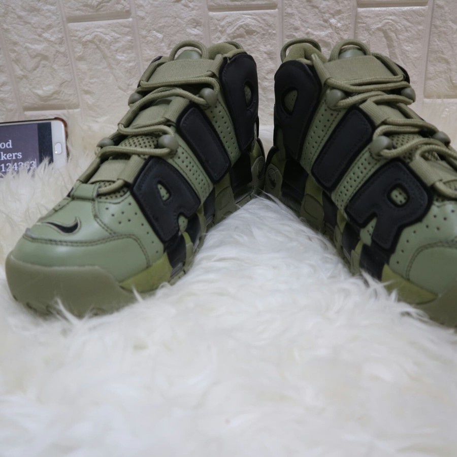 SEPATU BASKET NIKE AIR MORE UPTEMPO DARK STUCCO GREEN -PREMIUM QUALITY IHEOW