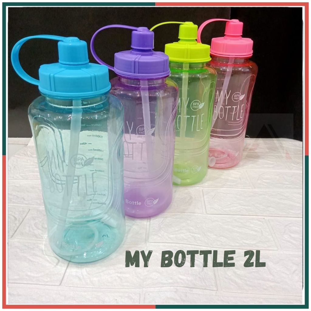 Jual Botol Minum My Bottle Jumbo 2 Liter / Botol Minum Warna / Botol ...