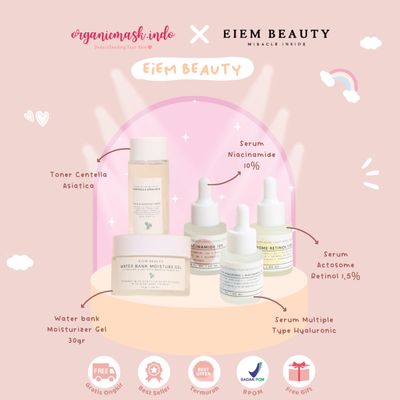 Jual SKINCARE EIEM SERUM, MOISTURIZER, TONER BPOM serum viral