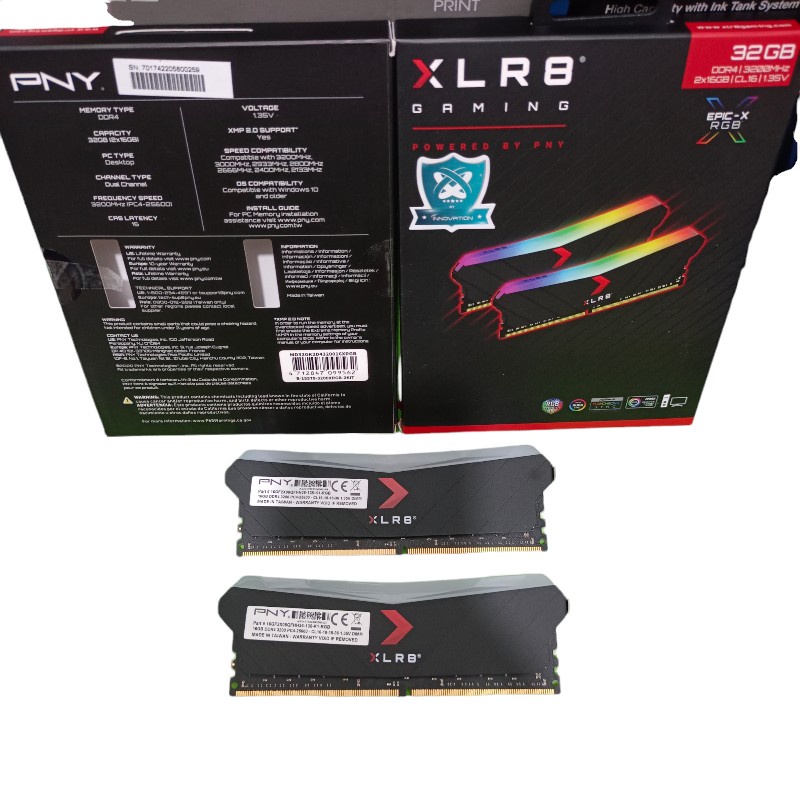 Ram Komputer PNY 32GB Kit (2x16GB) DDR4 3200MHz XLR8 Gaming EPIC-X RGB