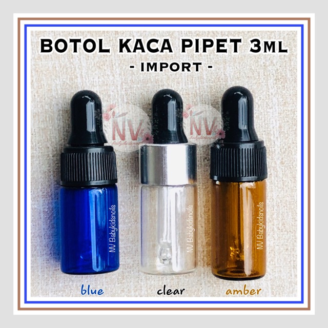 BOTOL KACA PIPET 3ml / GLASS BOTTLE DROPPER 3 ml