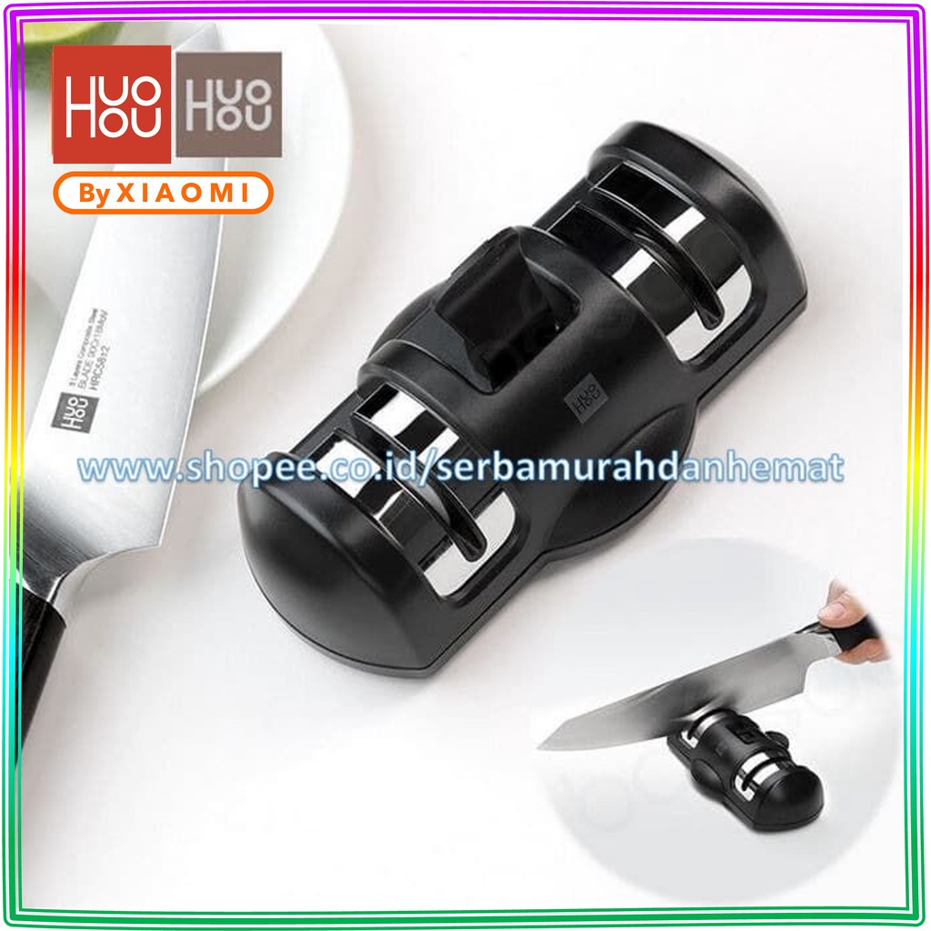 Pengasah Pisau Stainless Ceramic Diamond 2 in 1 Tahan Karat HUOHOU Knife Sharpener