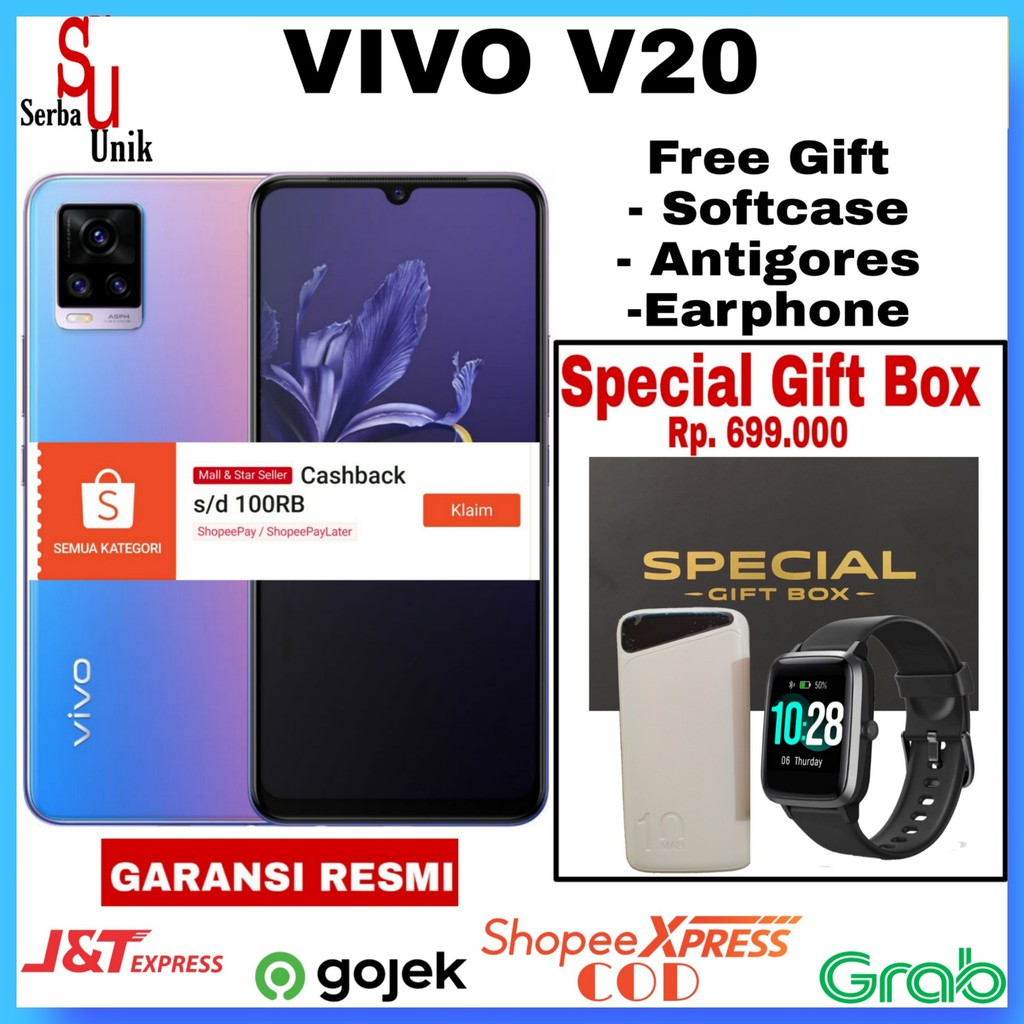 Vivo V20 Ram 8GB/128GB Garansi Resmi | Shopee Indonesia