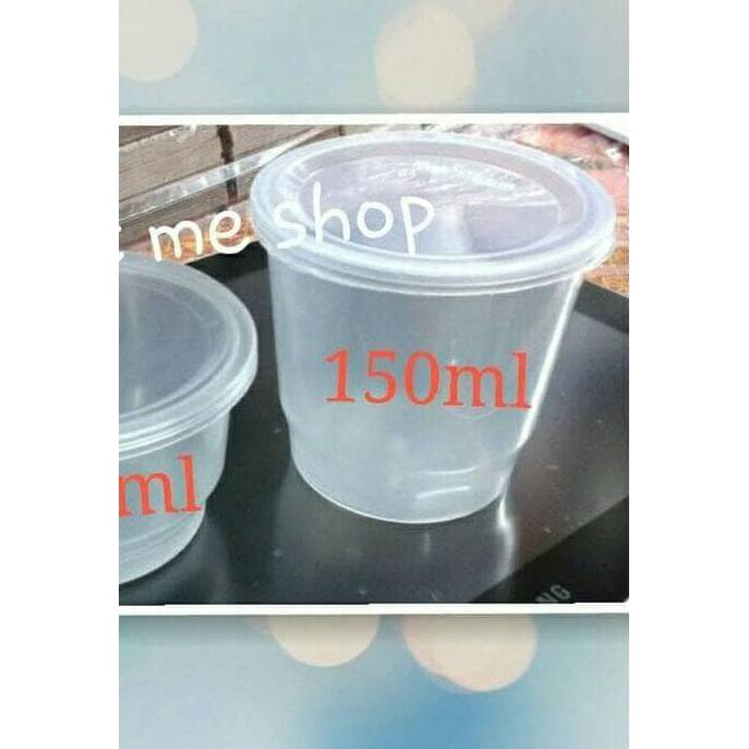 BERKUALITAS Cup plastik, gelas rujak, wadah puding free tutup,tempat es krim 150ml PALING LARIS