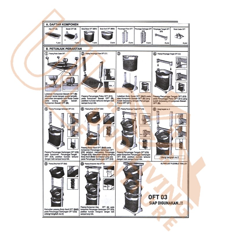 Olymplast Laundry Basket Rak Keranjang Baju Kotor OFT 03 Murah Original Olymplast