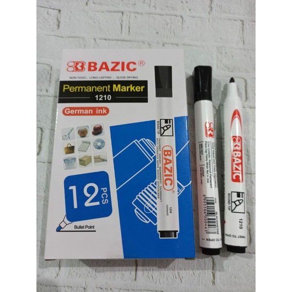 

(1Pc) Spidol Permanent marker 1210 Hitam/BC-12 Hitam Bazic